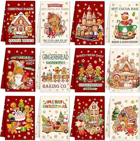 Amazon Vitalcozy Pcs Christmas Kitchen Towels And Dishcloths