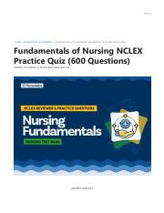 Master The Fundamentals Of Nursing With Nclex Practice Course Hero