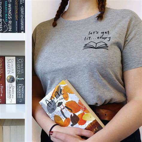 Book Lover Lets Get Literary Grey T Shirt By Bookishly Book Lover Tshirt Book Nerd Shirts