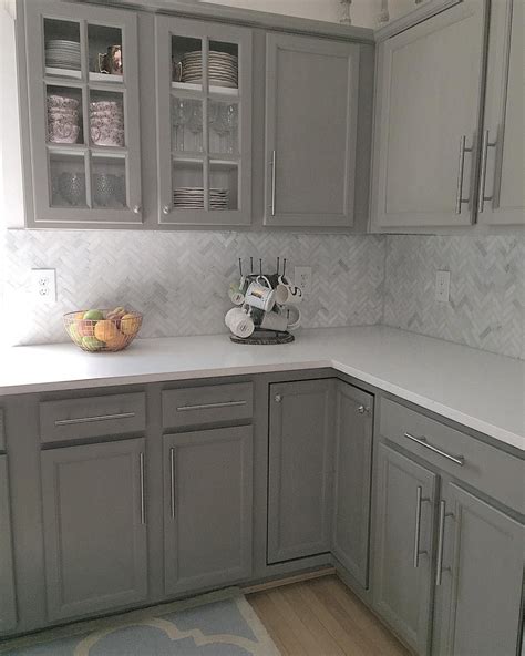 Incredible Backsplash With Grey Cabinets Ideas Home Cabinets