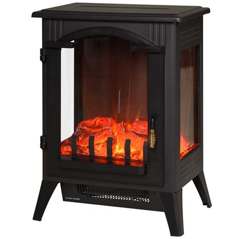 Homcom W W Modern Electric Fireplace Heater With Realistic Led