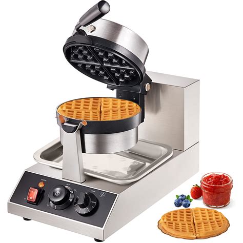 Bentism Commerical Round Waffle Maker W Rotatable Non Stick Waffle