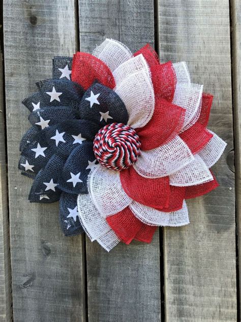 Patriotic Front Door Wreath Memorial Day Wreath Patriotic Etsy