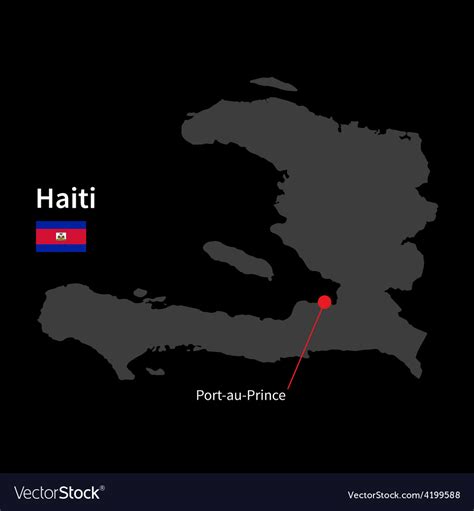 Detailed map of haiti and capital city port-au Vector Image