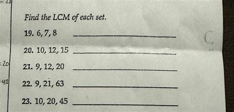 Solved Find The Lcm Of Each Set Chegg