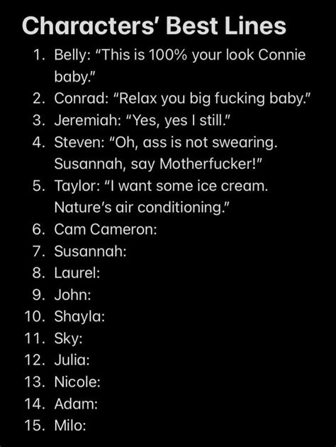 What is each character’s best line? Day 6 - Cam Cameron : r ...