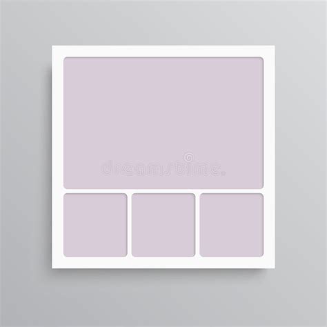 Vector Empty Collage Board Four Frames Photo Stock Vector