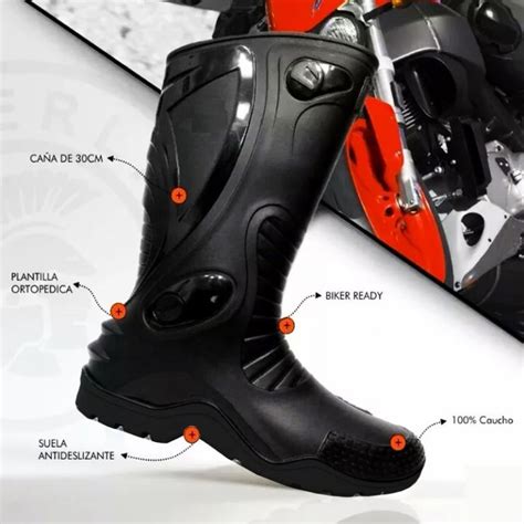 Botas Moto Dakar Caucho 100 Impermeables Moto Store