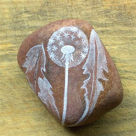 Dandelion Rock Painting Stonejane Fler Cz