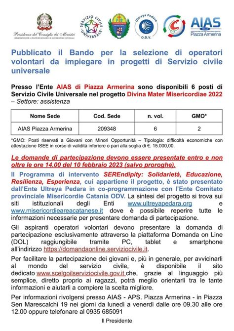 All Aias Di Piazza Armerina Disponibili 6 Posti Pubblicato Il Bando