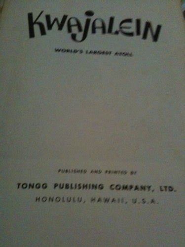 Kwajalein World's Largest Atoll by Tongg Publishing Company | Goodreads