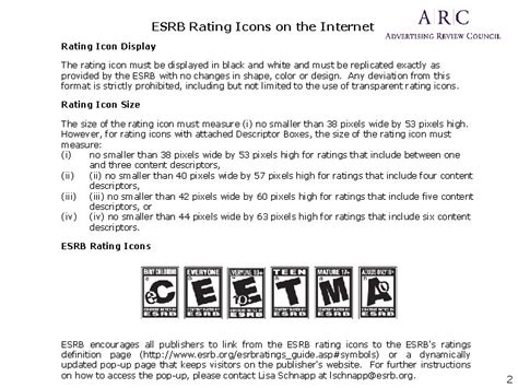 Guide For The Display Of Esrb Rating Information