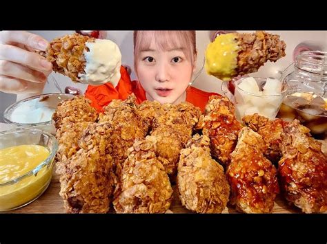 Asmr 韓国チキン ヤンニョムチキン Korean Crispy Fried Chicken【日本語字幕】【咀嚼音 Mukbang