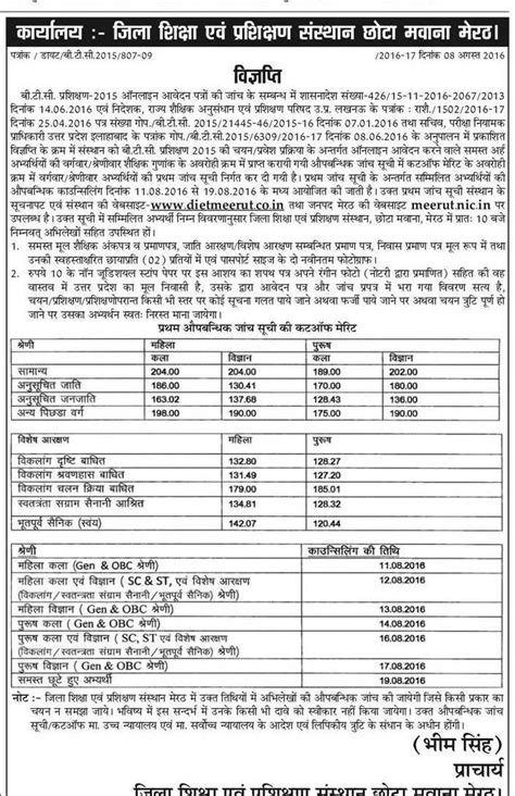 Btc Cut Off Merit Counselling Schedule District Wise