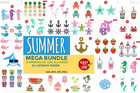 Summer Bundle Svg Svg Bundle Summer Svg Files For Silhouette Cameo