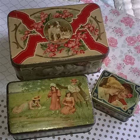 Collection Of Very Pretty Victorian Tins Including A Mazawatee Tea