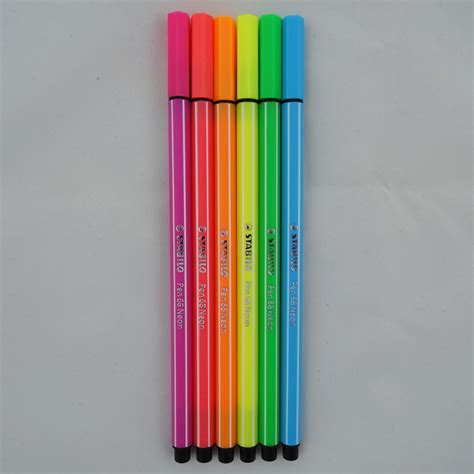 STABILO Pen 68 Premium Viltstift 6 Stuks Etui Neon Kleuren Confetti