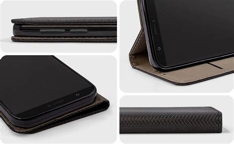 Moozy H Lle Flip Case F R Huawei P Smart Schwarz D Nne Magnetische