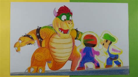 Dibujando A Mario Y Luigi Vs Bowser Super Mario Bros Movie Drawing