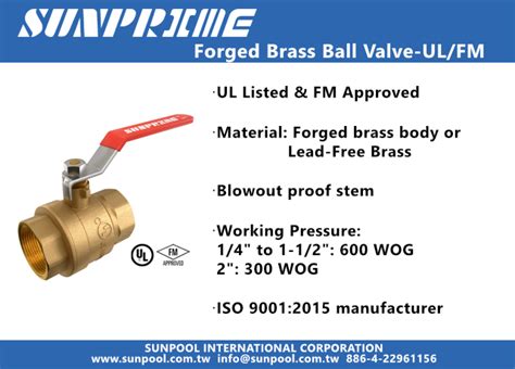 Sunprime球閥榮獲UL和FM認證