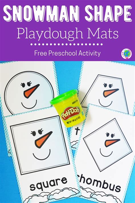 Free Printable Snowman Shape Playdough Mats For Preschool