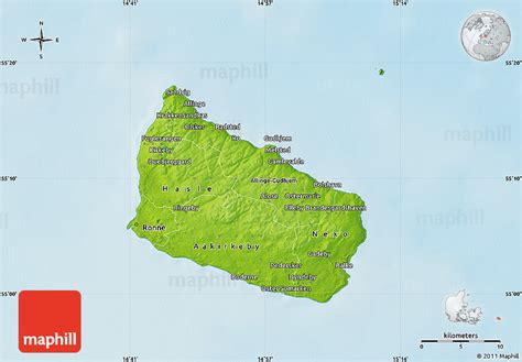 Physical Map of Bornholm