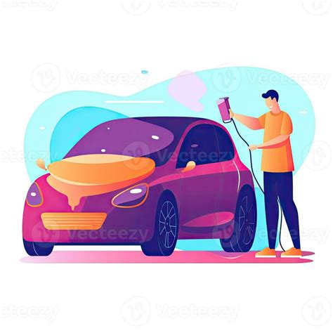 car maintenance flat vector clipart illustration website style ...