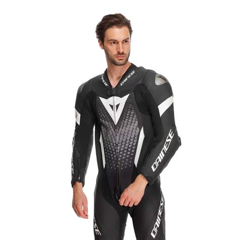 Dainese LAGUNA SECA 6 PERF 1PC One-Piece Motorcycle Suit # Black White