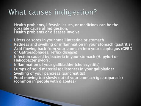 Ppt Indigestion Causes Symptoms Daignosis Prevention And