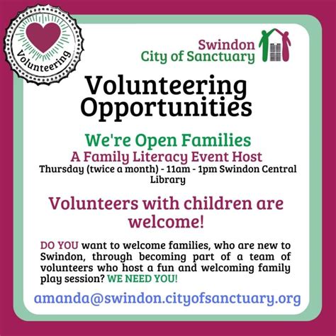 Community Volunteer Host Swindon City Of Sanctuary Voluntary Action