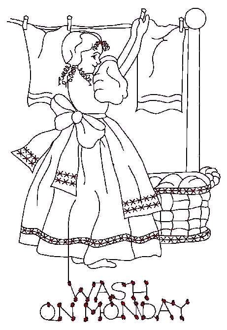 Vintage Days Of The Week Embroidery Designs Sulky