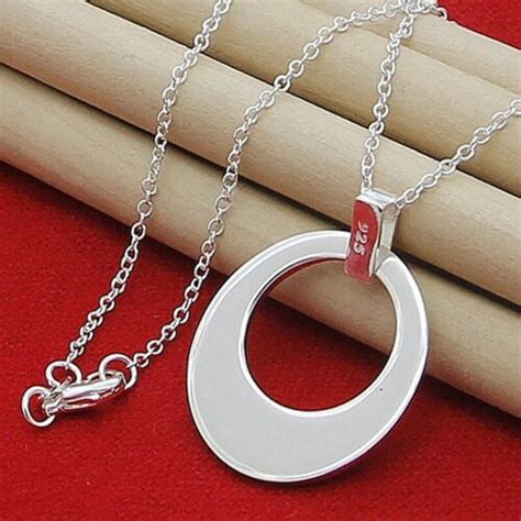 Elegant 925 Sterling Silver Sickle Pendant Necklace Chain Women S Charm