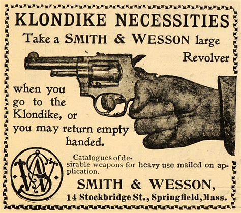 1898 Ad Smith Wesson Logo Revolver Gun Springfield ORIGINAL