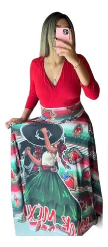 Conjunto De Falda Y Blusa Mexicana Para El De Septiembre Meses