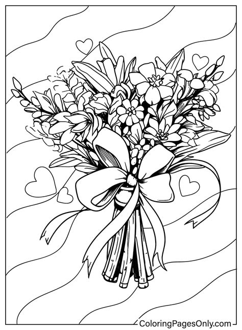 28 Pagine Da Colorare Di Bouquet Di Fiori ColoringPagesOnly