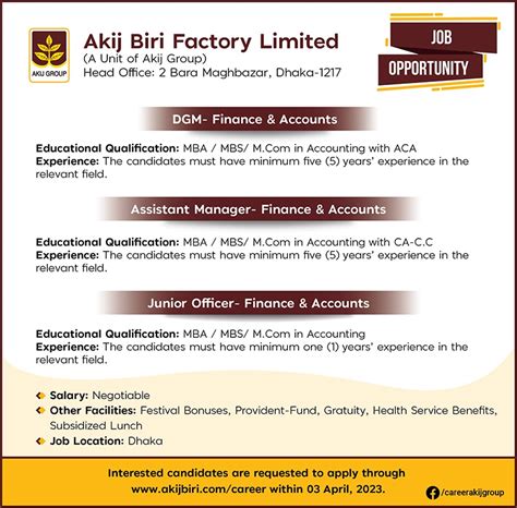 Akij Biri Factory Limited Job Circular