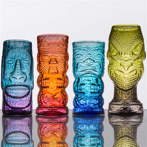 Tropical Tiki Glass Mixed Set 4 Case Tiki Glass Tiki Glasses Tiki Decor