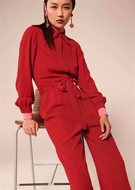 Catalina Red Crepe Jumpsuit TARA JARMON