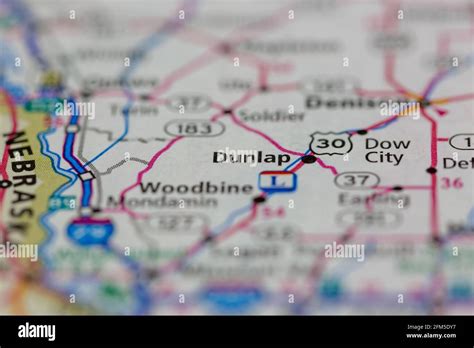 Dunlap Iowa Usa Shown On A Geography Map Or Road Map Stock Photo Alamy