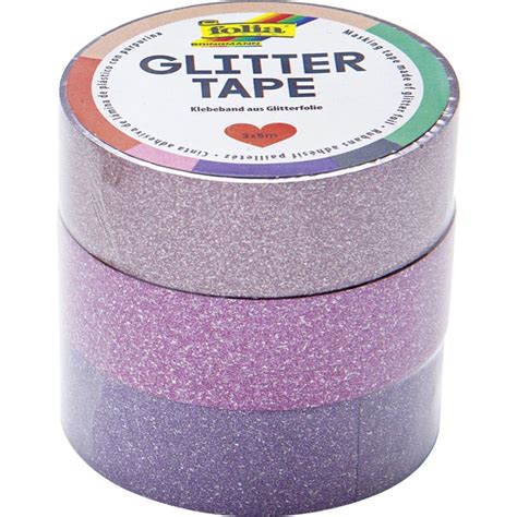 Folia Deko Klebeband Glitter Tape Silber Hellgold Gold