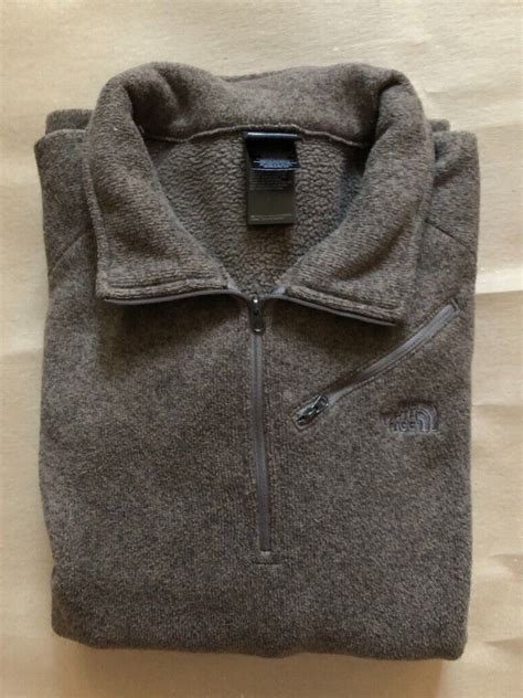 The North Face Men S Brown Fleece Jacket Half Zipper Size Xx L Ebay