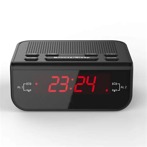 Compact Digital Alarm Clock FM Radio With Dual Alarm Buzzer Snooze