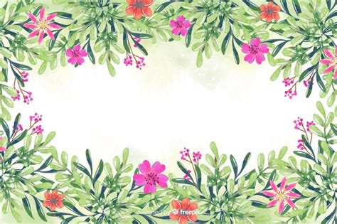 Free Vector Watercolor Flower And Leaves Background