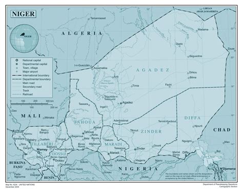 Large detailed political and administrative map of Niger with all roads, railroads, cities and ...