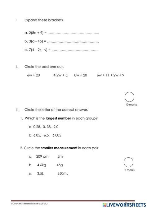 1687319 Mathematics Exam Paper 2 Grade 6 Bongus