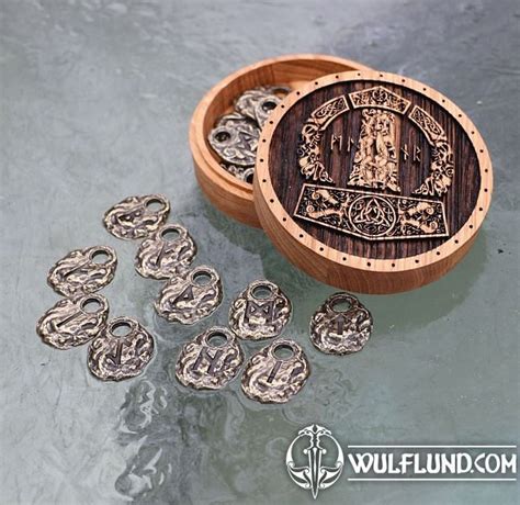 Amulet Runes Futhark Et Coffret Coffret Zinc Drakkaria Rune Bijoux