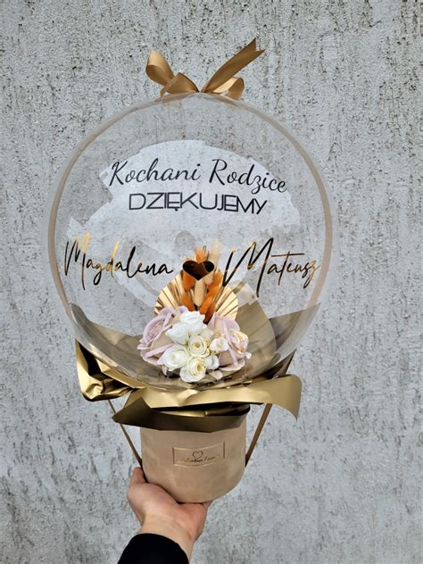 Personalizowany Balon Z Kwiatami W Rodku Podzi Kowania Dla Rodzic W