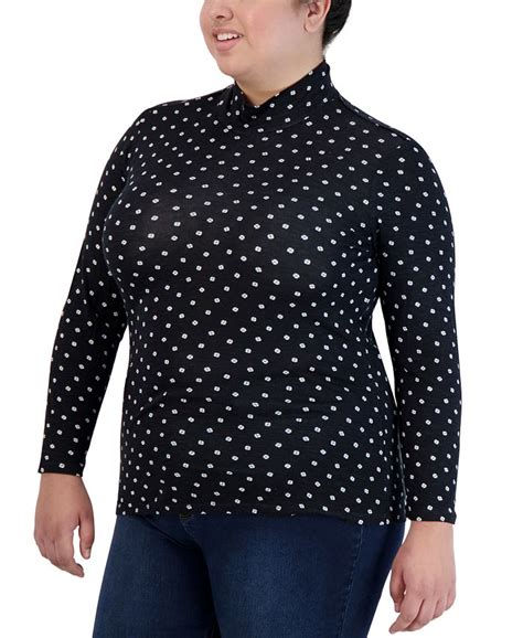 Jones New York Plus Size Printed Turtleneck Macys