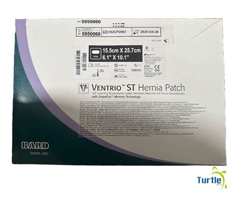 New Bard 5950060 Bard Ventrio St Hernia Patch 155cm X 257 Cm Oval Ref