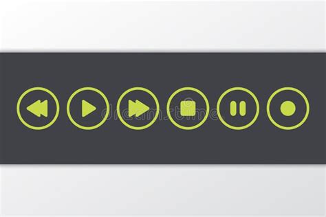 Play Forward Rewind Stop Pause Record Media Player Buttons Vector